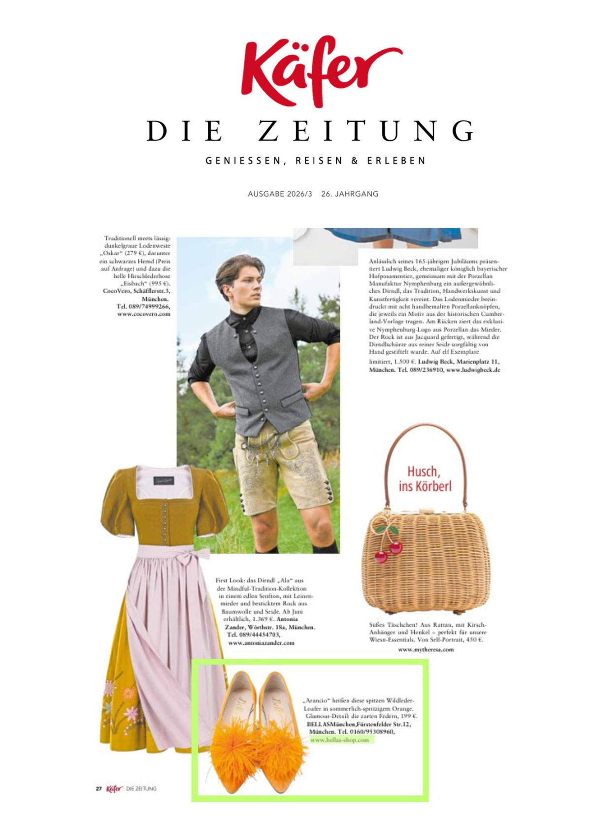 Bellas in der Käfer Zeitung
