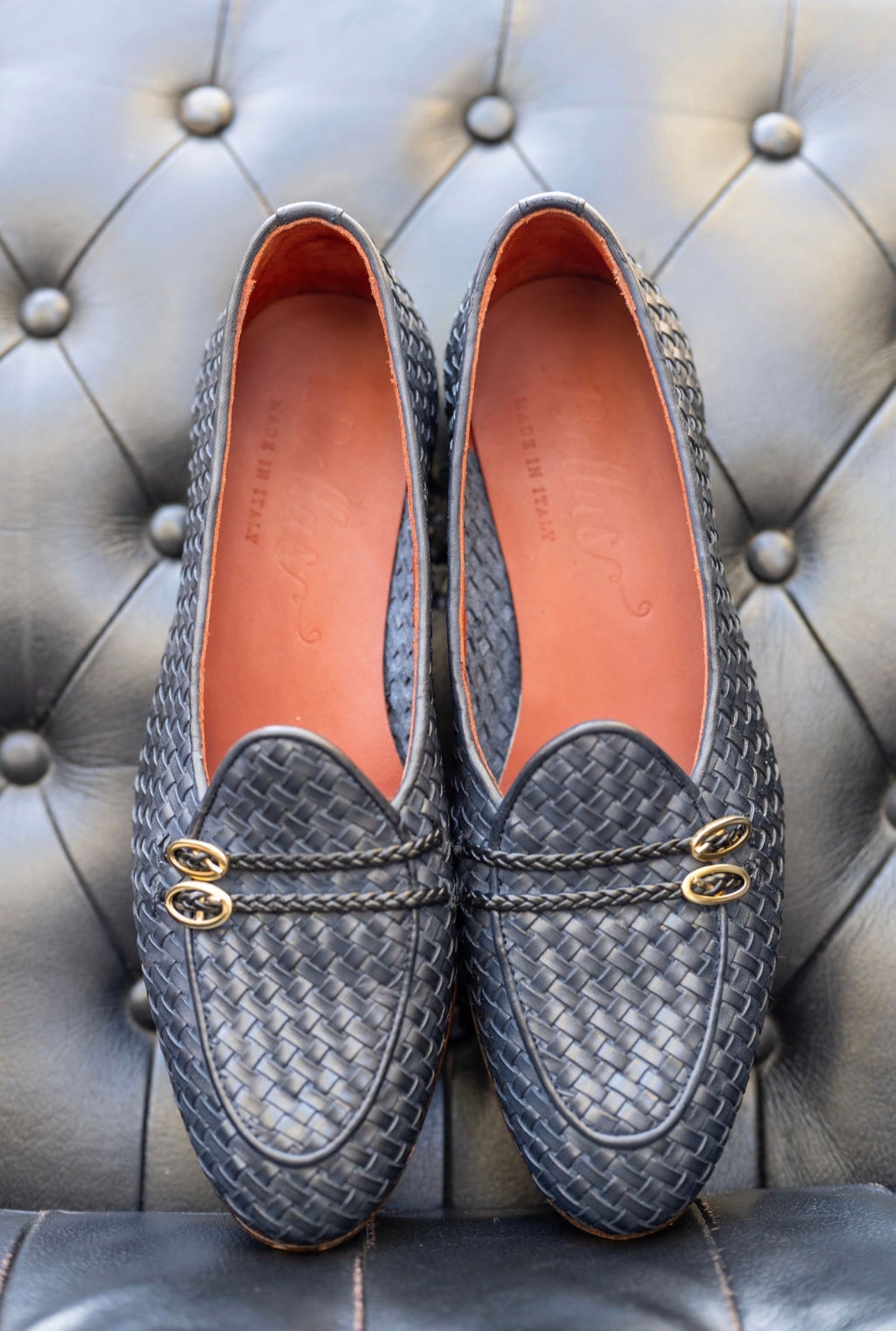 SHOOTINGSCHUH Blu Woven Buckle Loafer 41.5
