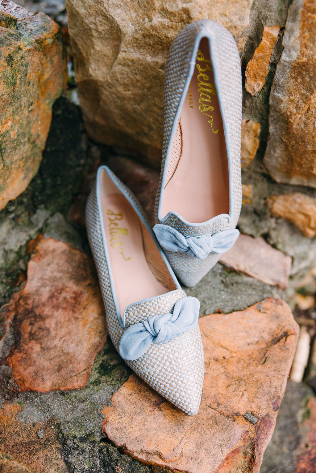 Jeans raffia bow loafer Pointy