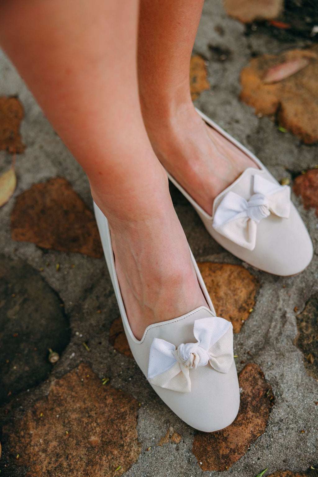 Beige-Panna Schleifenloafer
