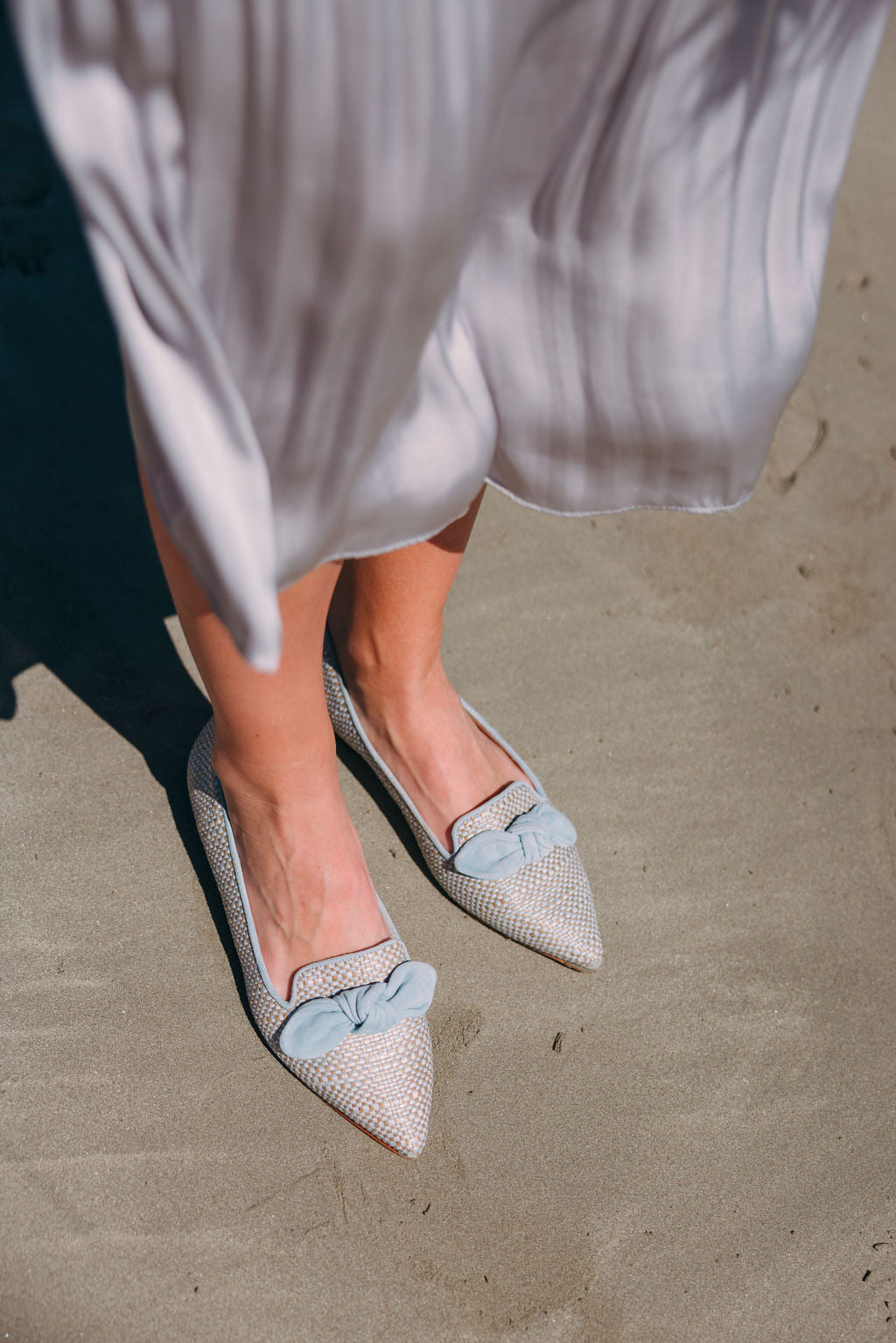 Jeans raffia bow loafer Pointy