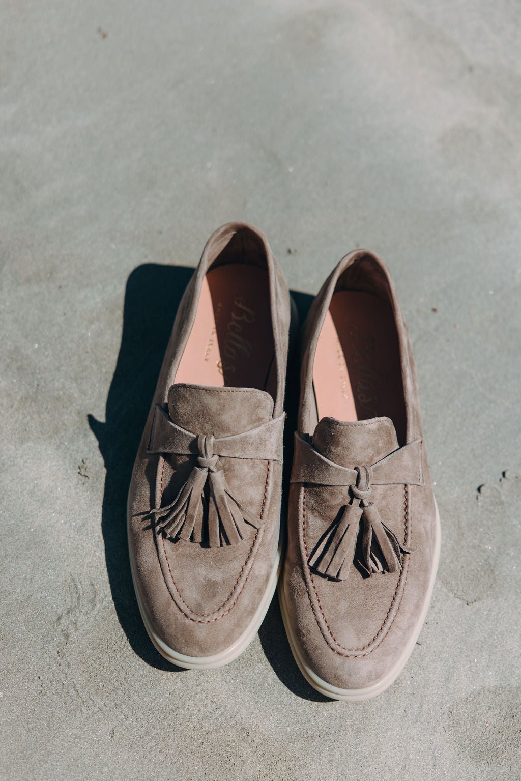 Taupe Tassel-Yachtslipper Herren