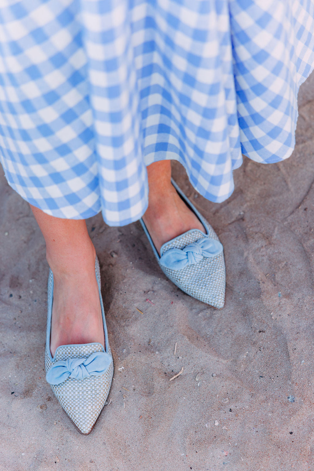 Jeans raffia bow loafer Pointy