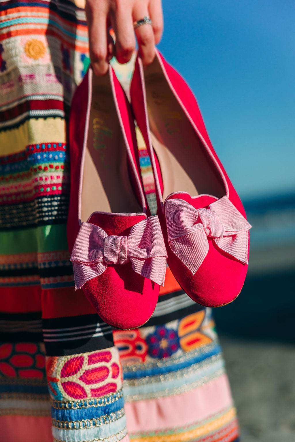 Fancy confetto bow loafers