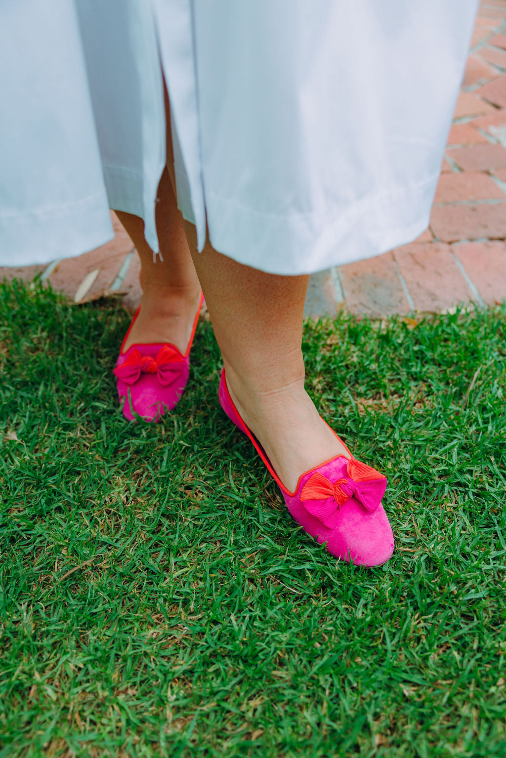 Hot Pink-Arancio Schleifenloafer