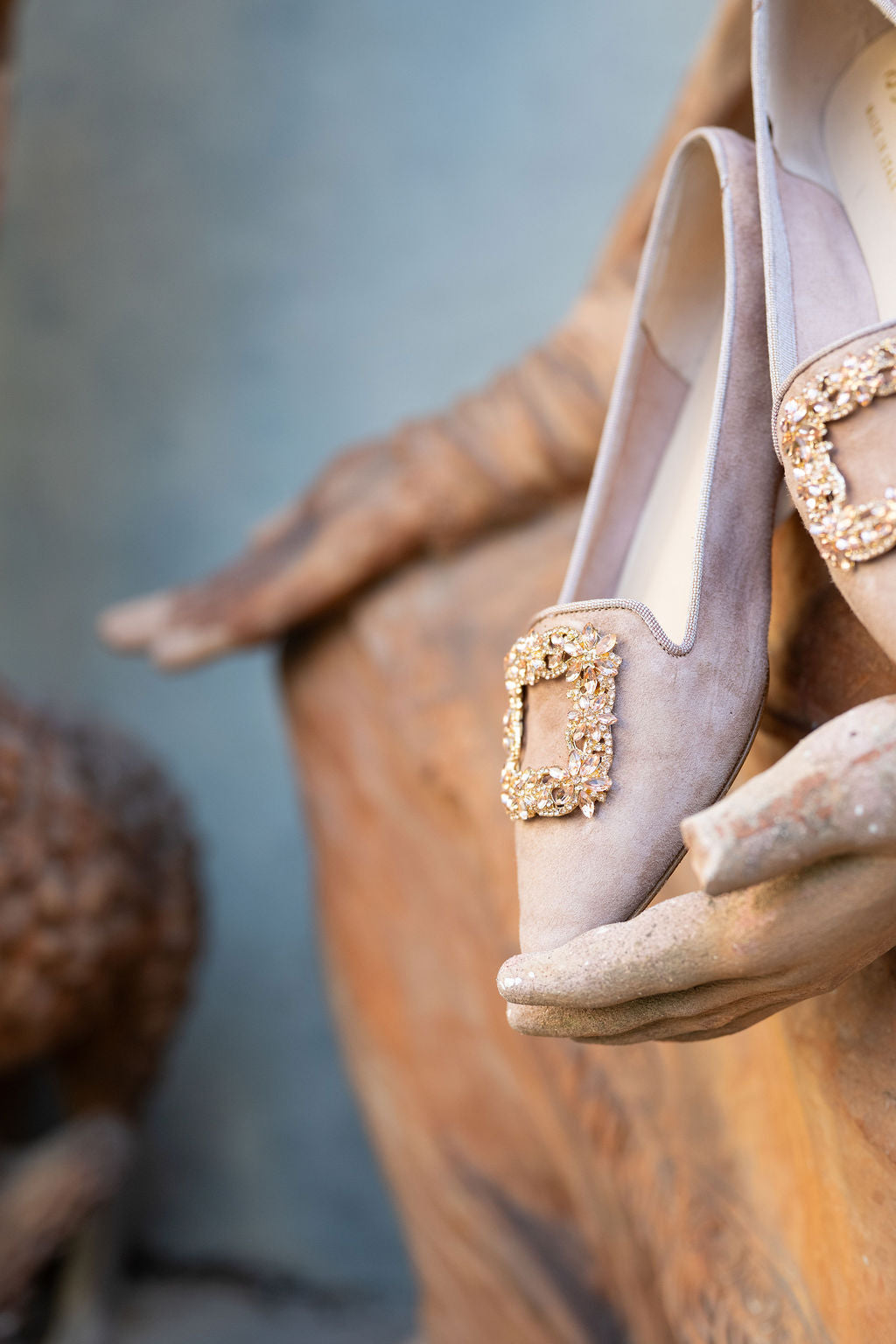 Pink Glitter Buckle Pointy Loafer