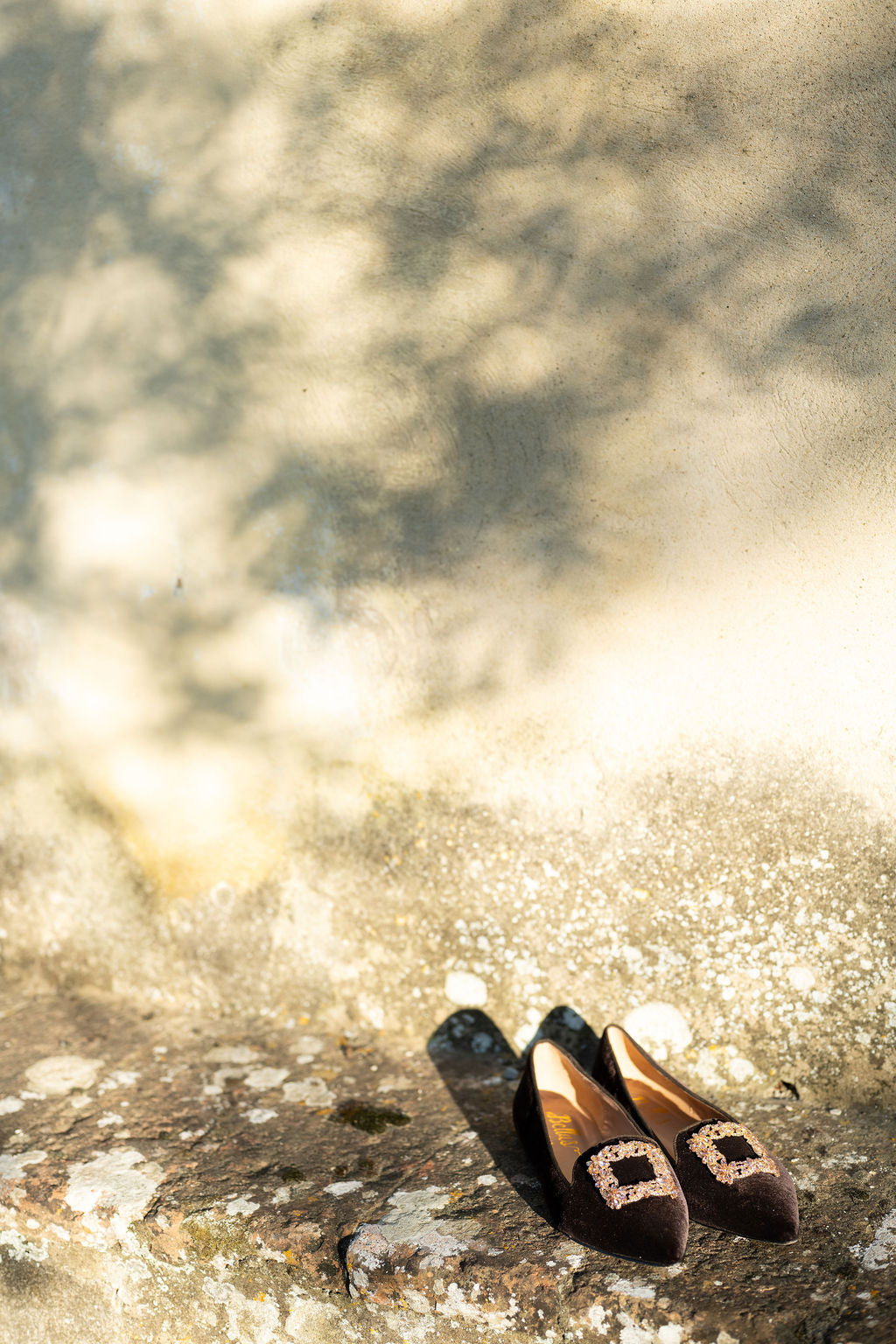 T.Moro Velvet Glitter Buckle Pointy Loafer