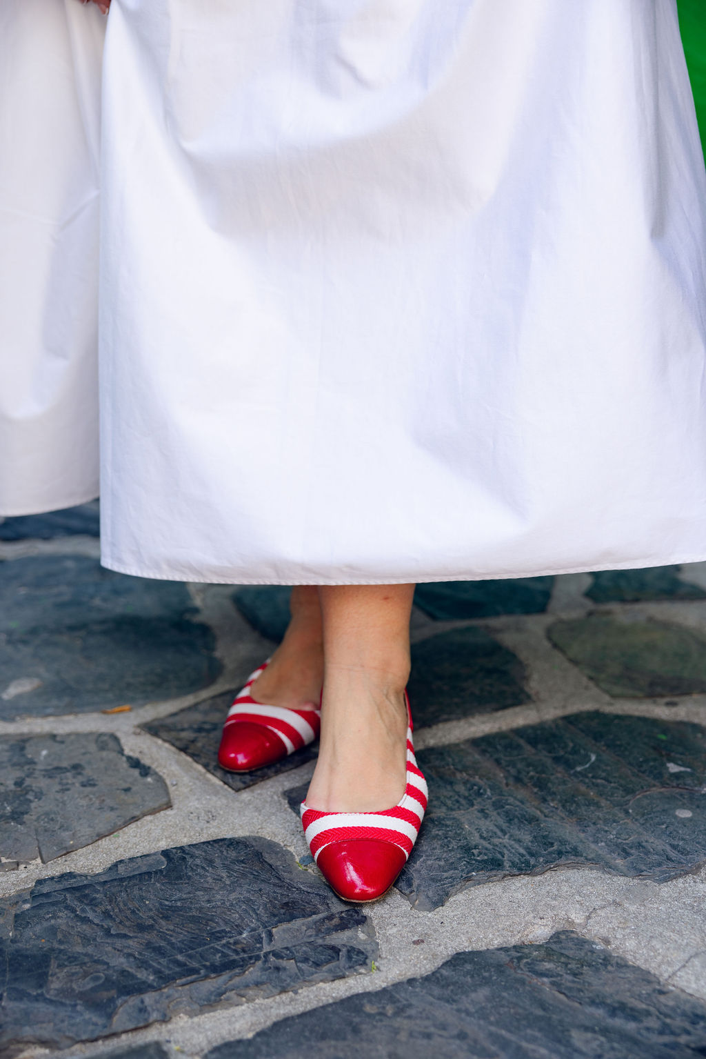 Red Stripes Slingback