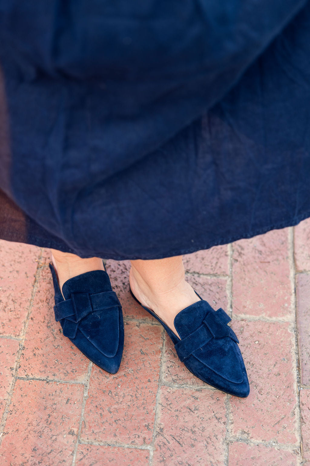 Blu Tie Pointy Mules