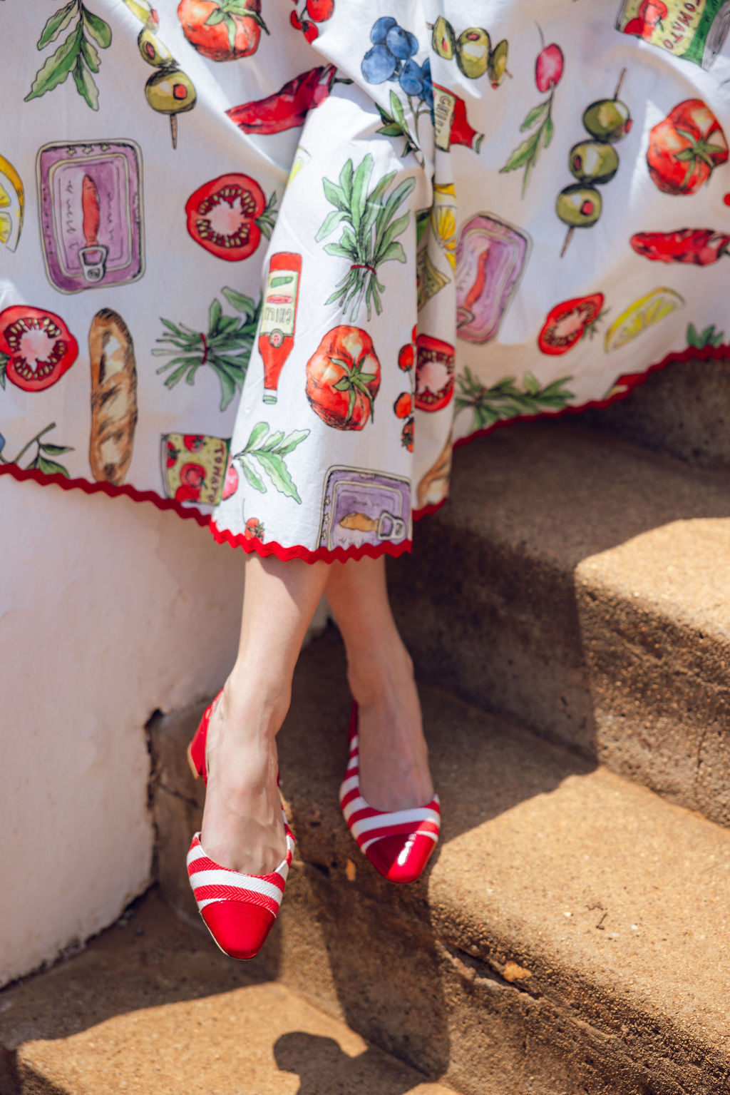 SHOOTINGSCHUH Red Stripes Slingback 41