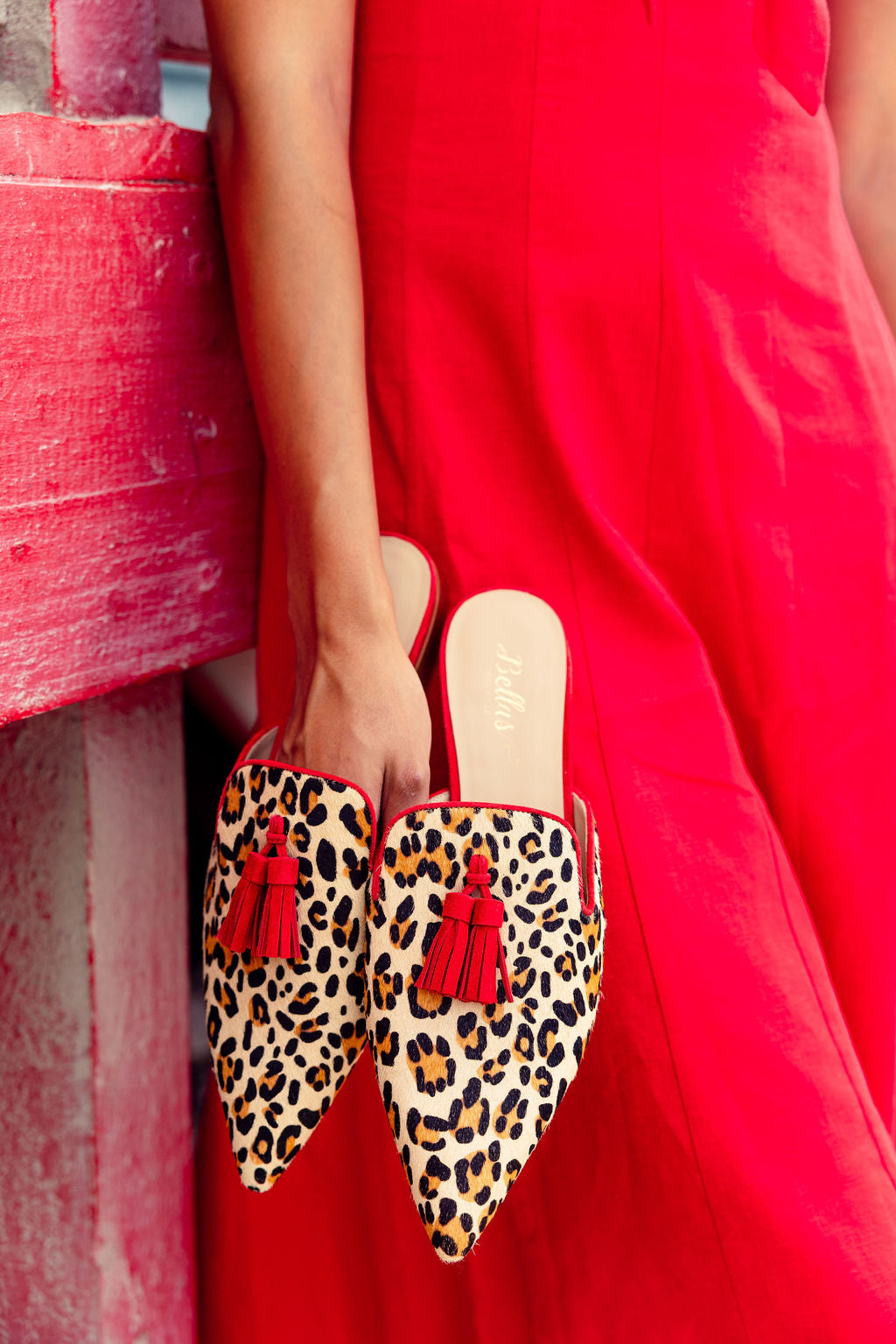 Leopard-Blood Tassel Mules