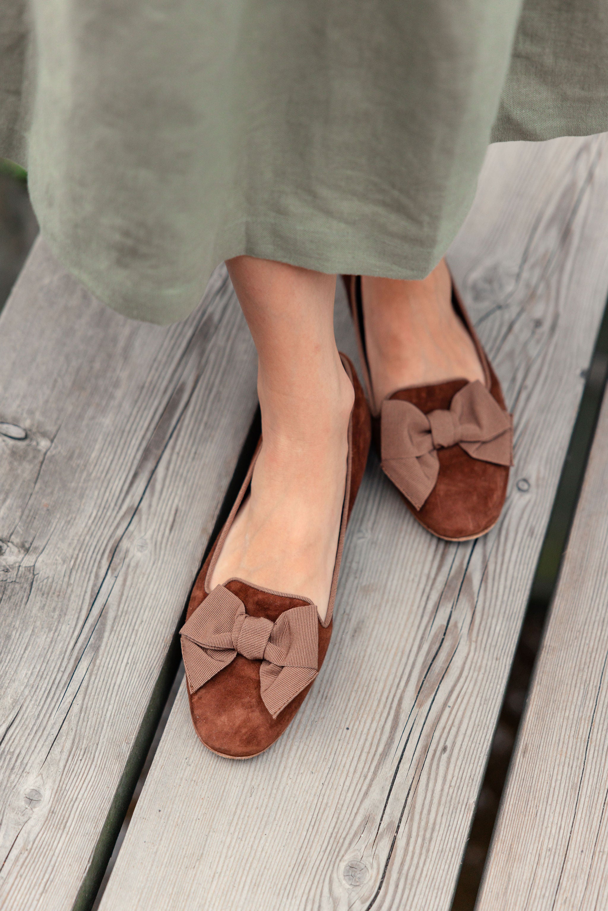 Chocolate-Castagna Schleifenloafer