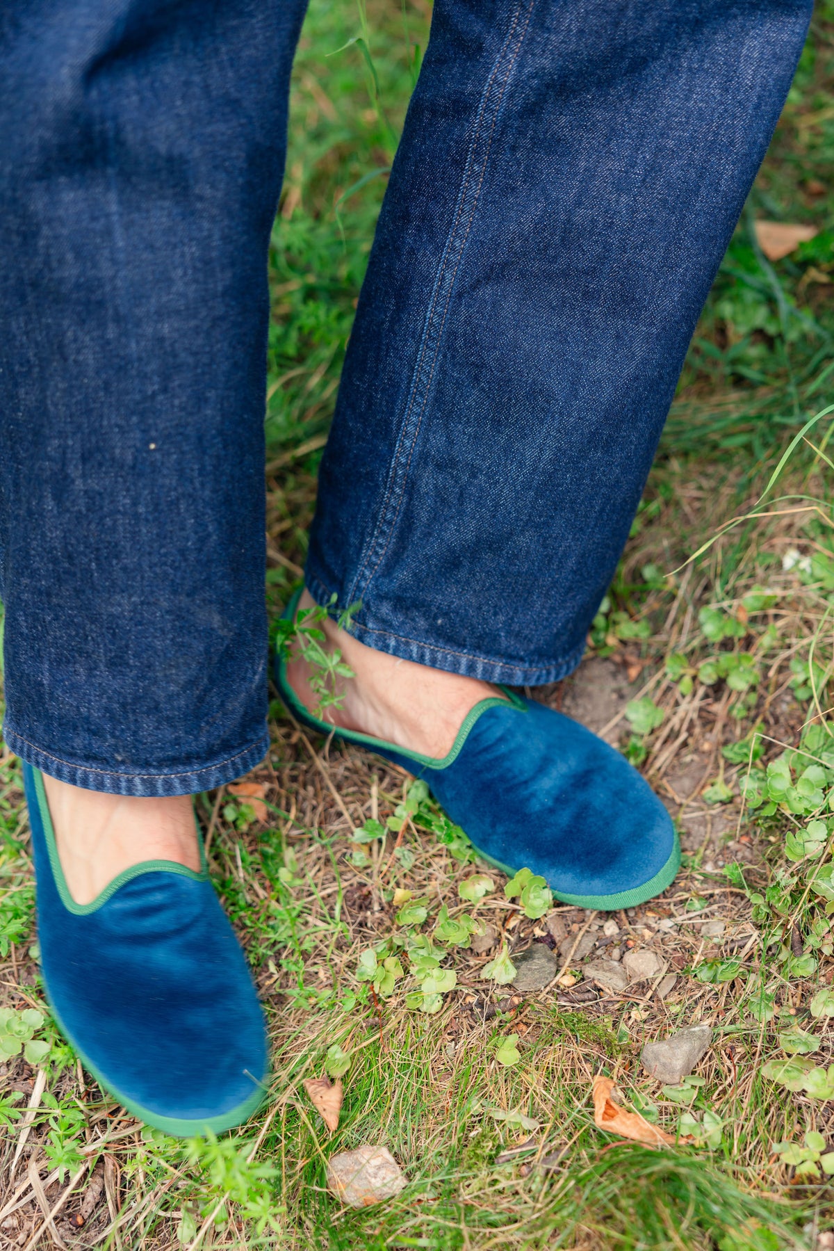 Bluette-Verde Velluto Furlane Herren