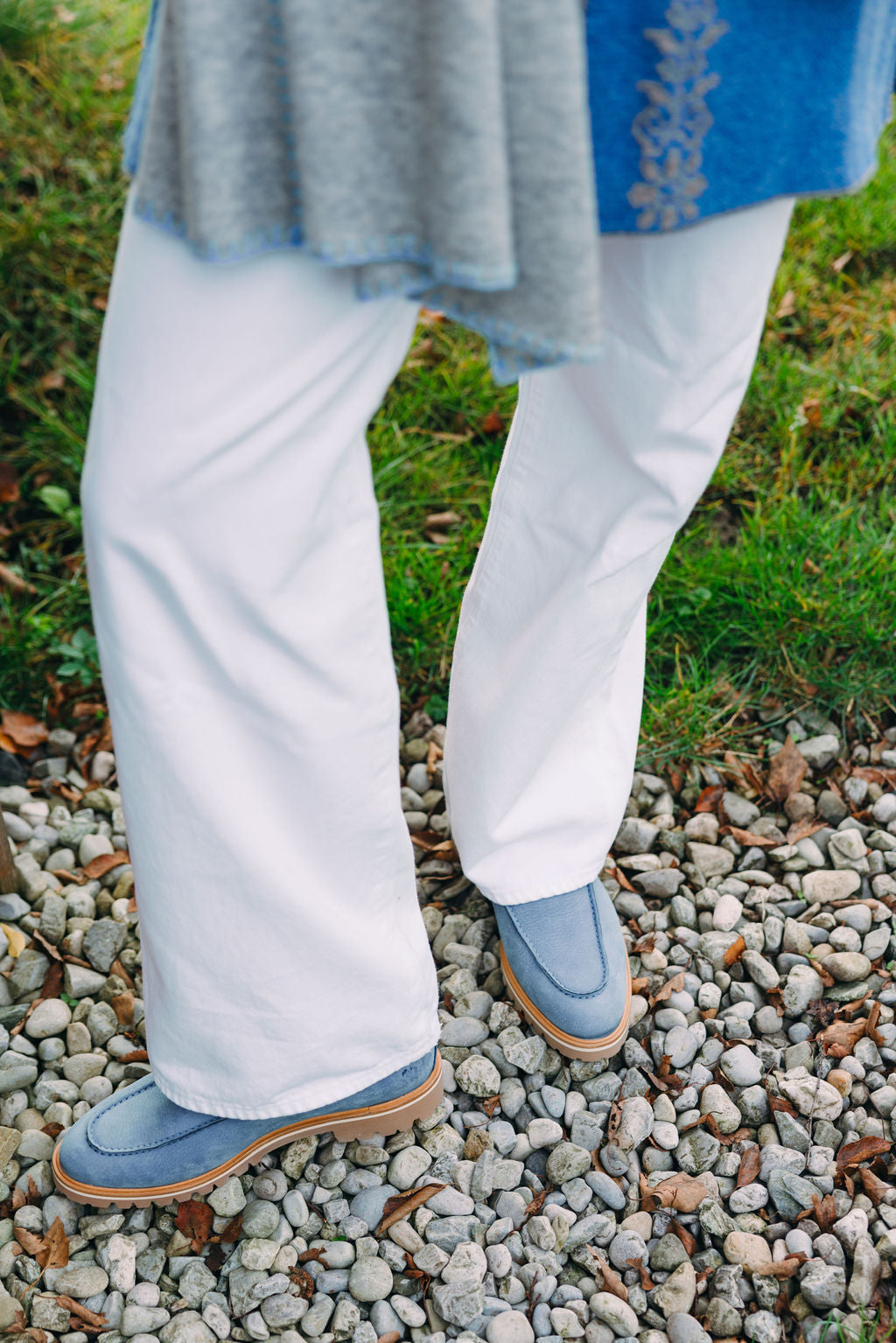 Denim lined ankle boots with profile sole