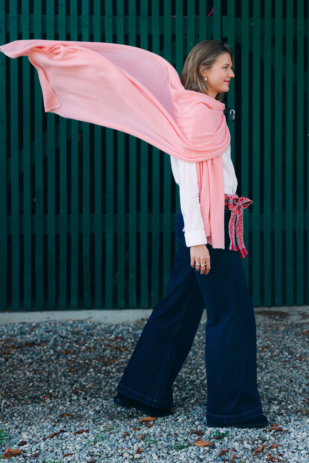 Cashmere scarf Plumeria - Shrinking Violet