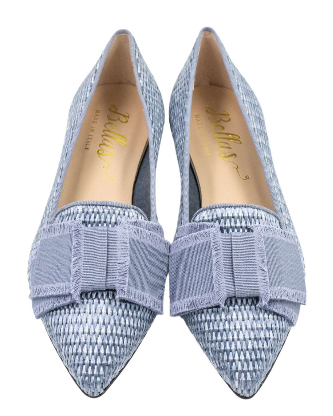 Grigio Raffia Schleifenloafer Pointy
