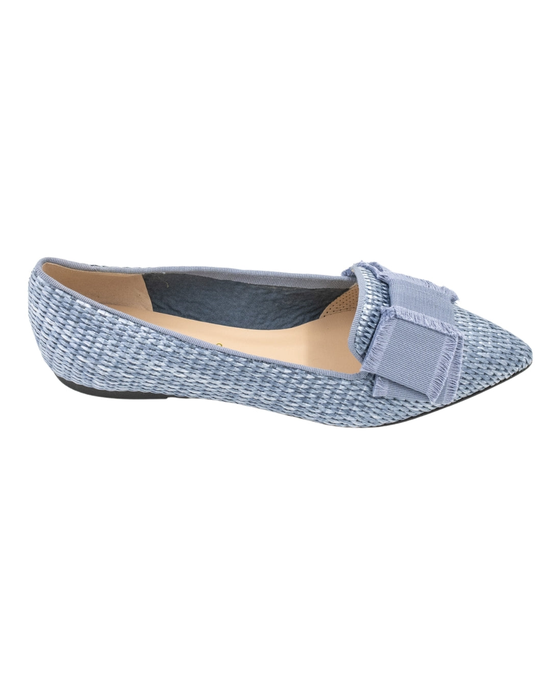 Grigio Raffia Schleifenloafer Pointy