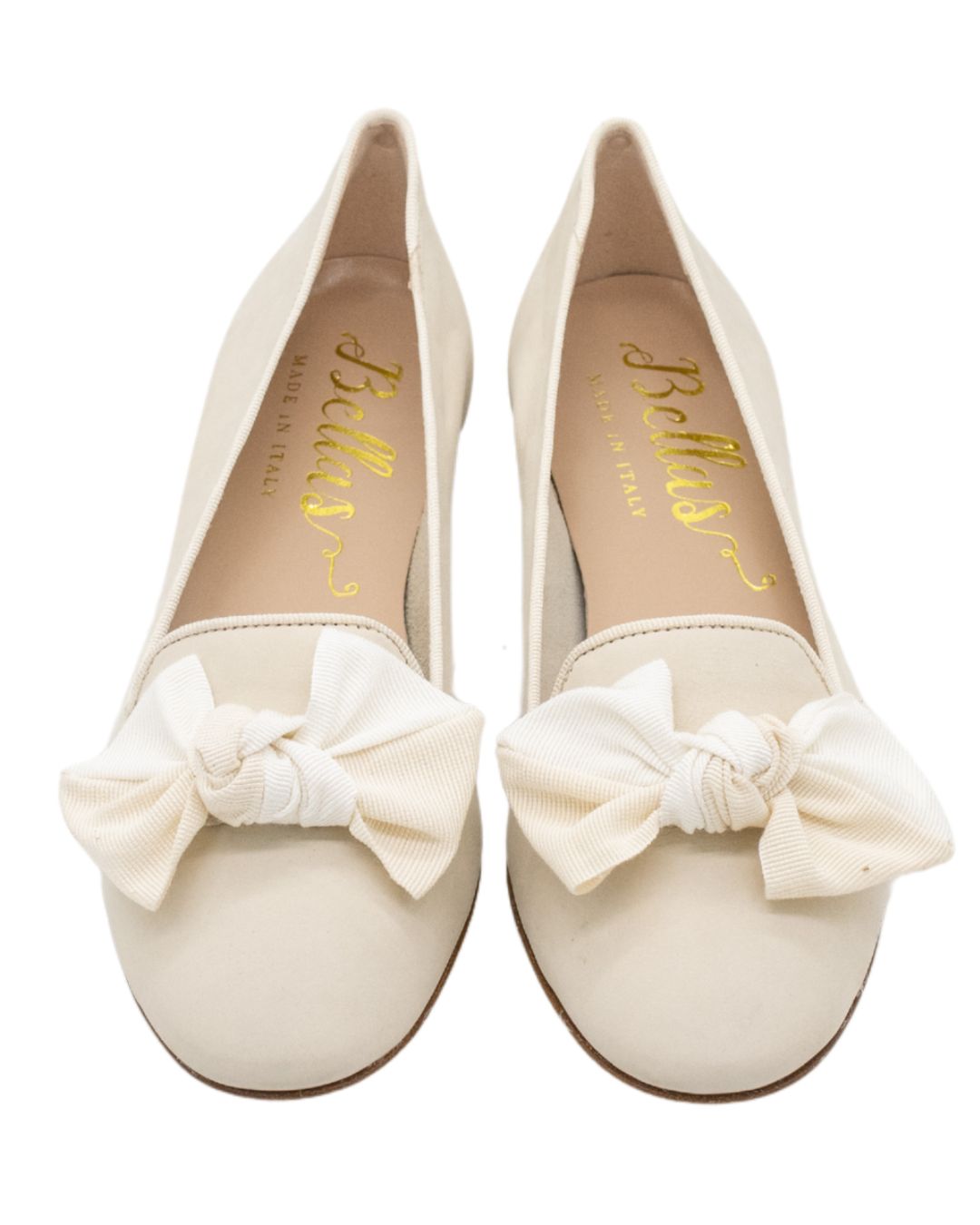 Beige-Panna bow loafers