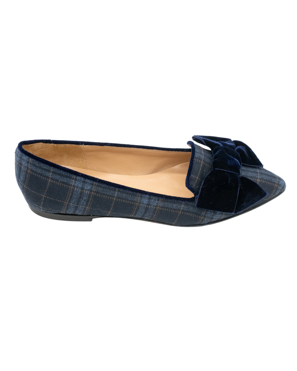 Blu-Marrone Karo Schleifenloafer Pointy