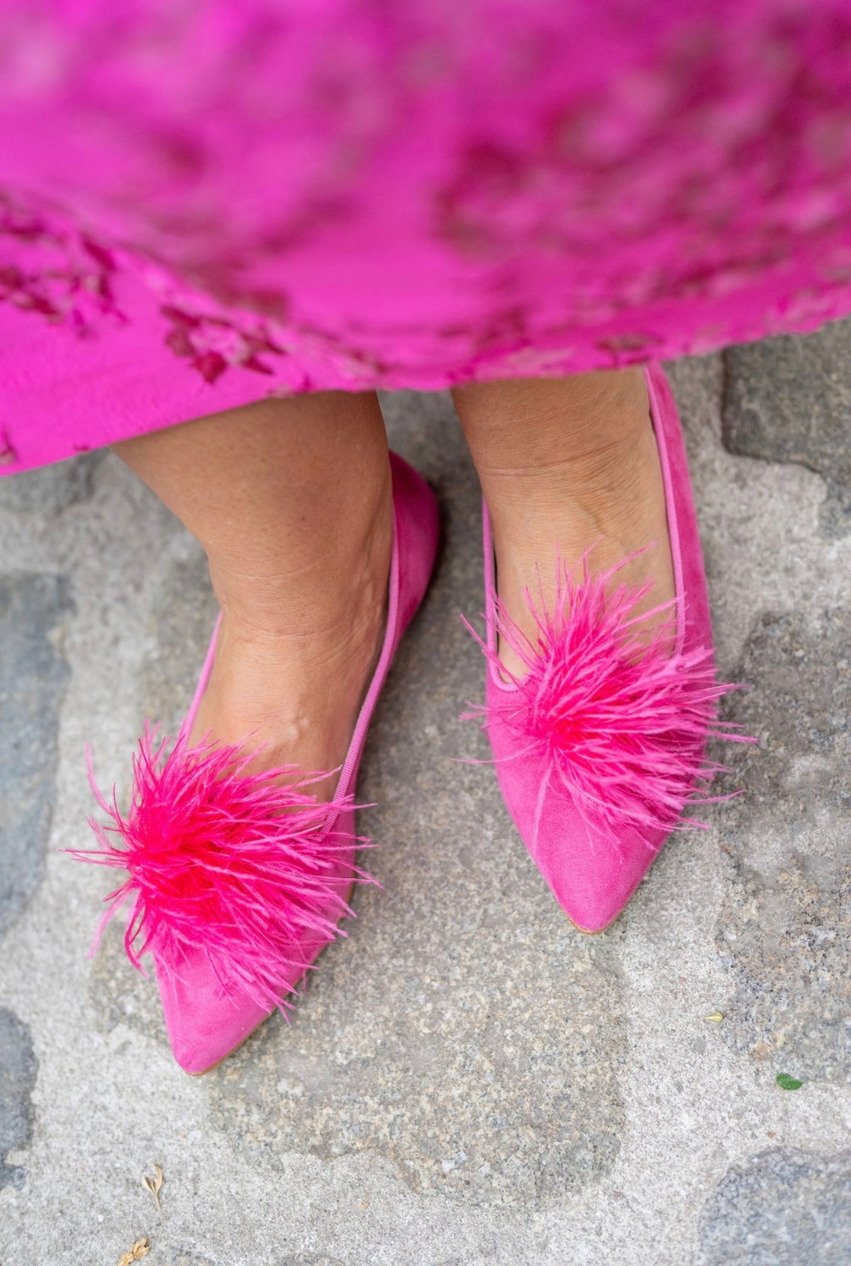 Fuxia Federn Pointy