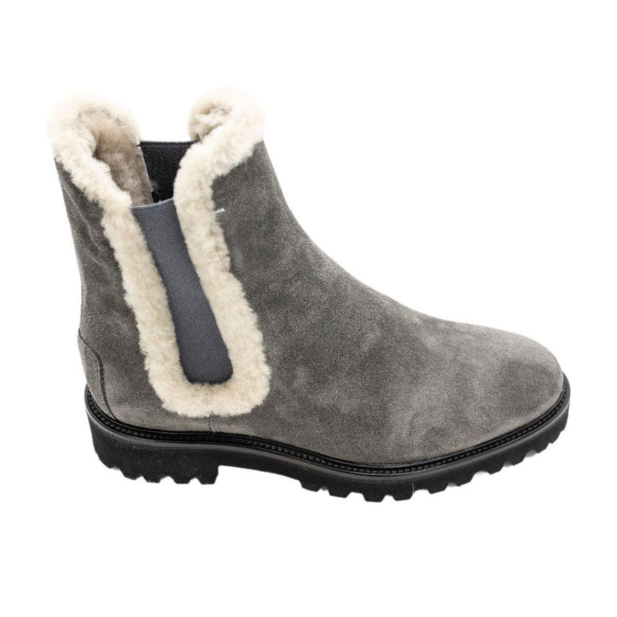 Chelsea boots anthracite lined with lambskin