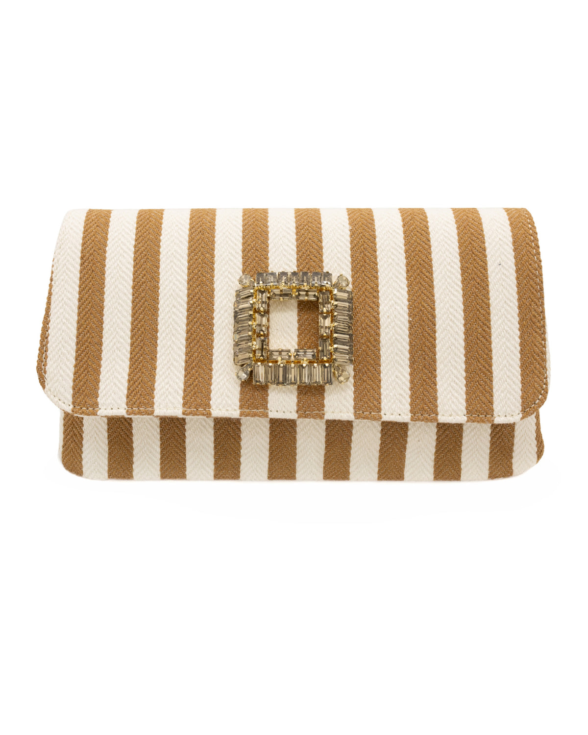 Cognac Stripes Clutch