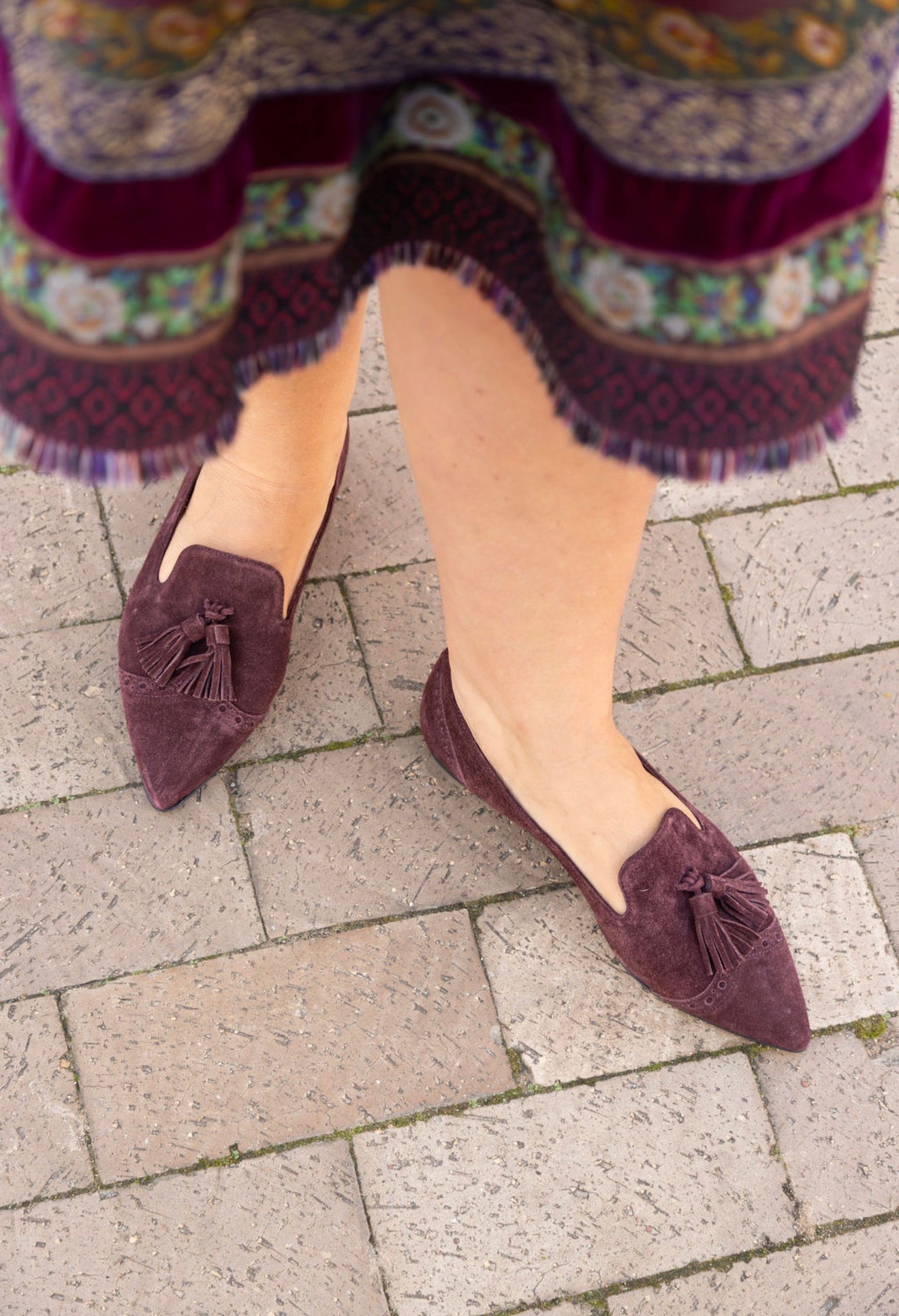 Bordeaux Budapester Tasselloafer Pointy