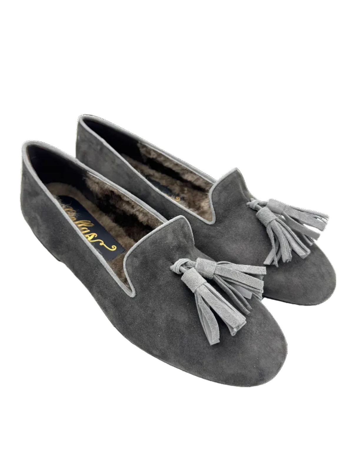 Antracite-Grigio Tasselloafer gefüttert