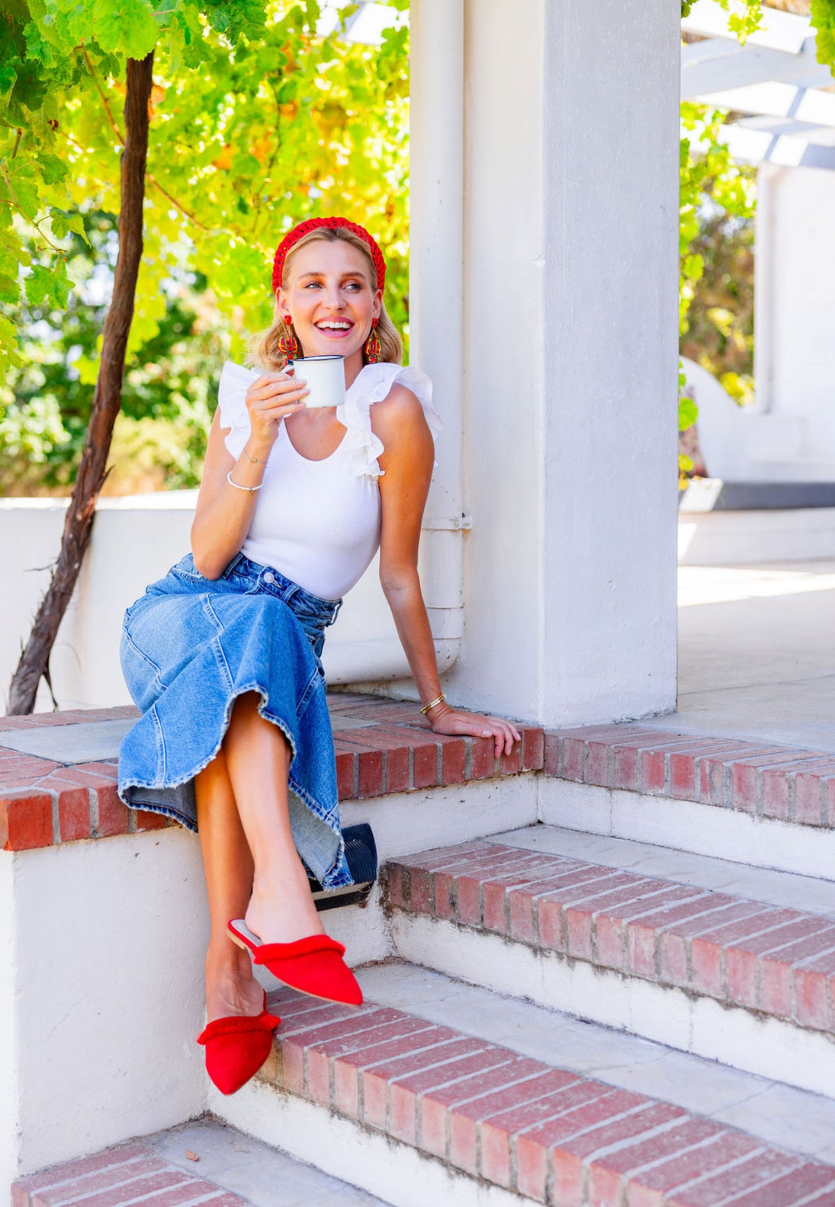 Mules Rosso Fringed