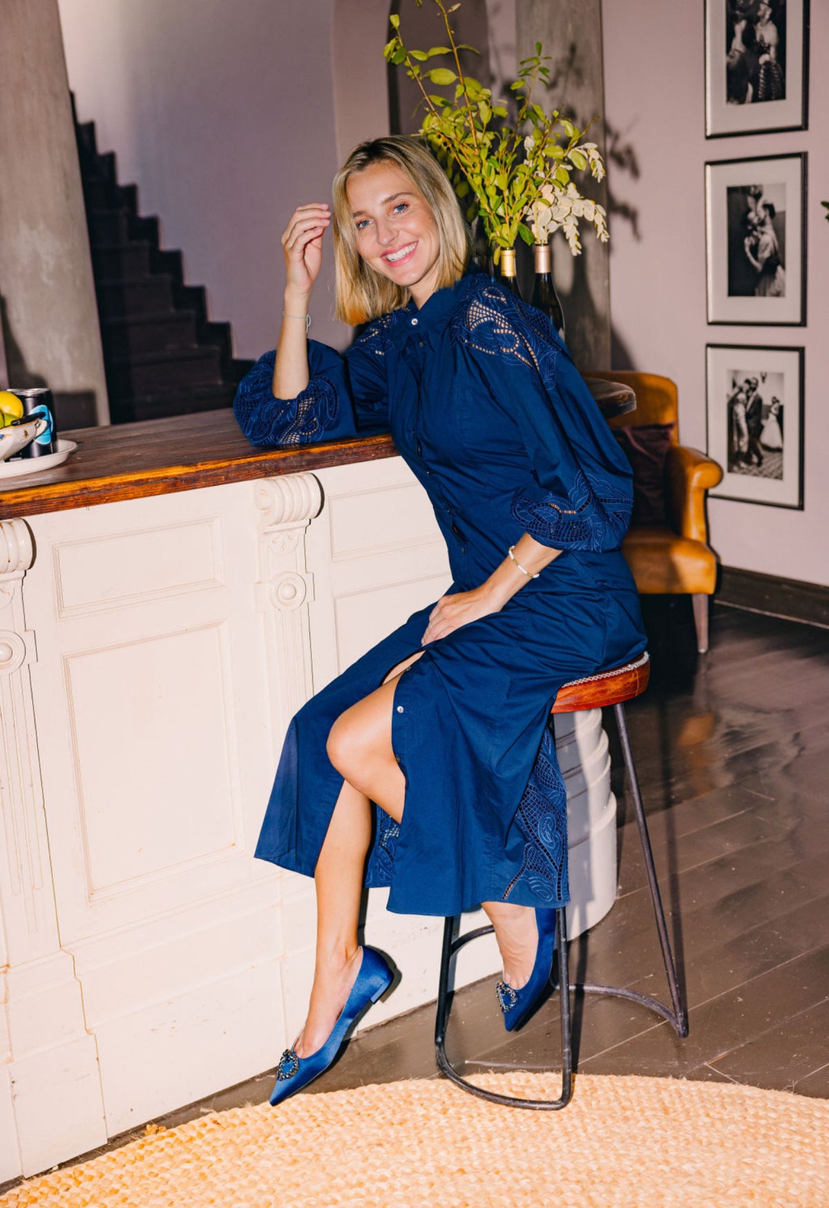 Pointy Raso Blu Navy