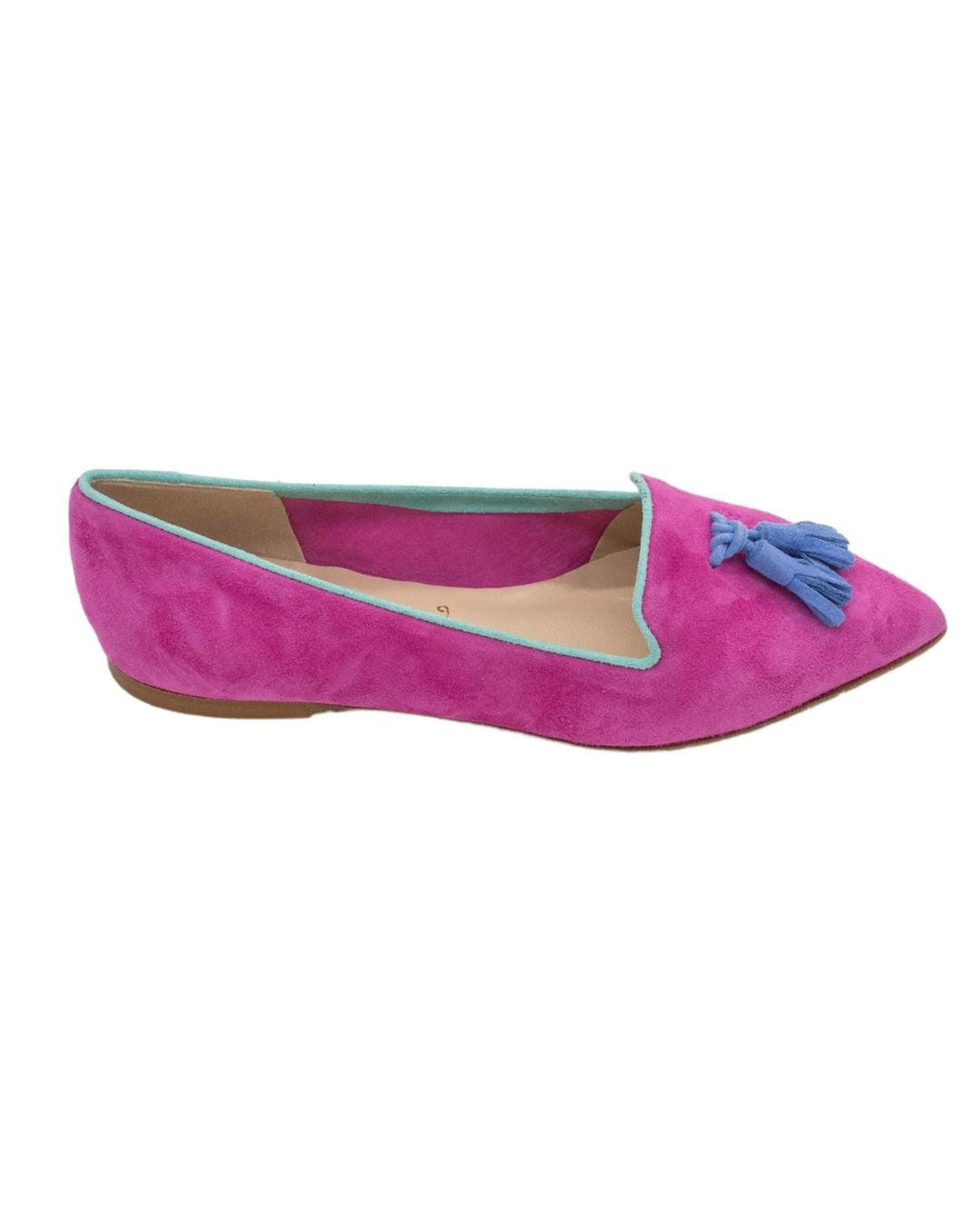 Hot Pink-Onda-Tiffany Tassel Loafer Pointy (short tassel)