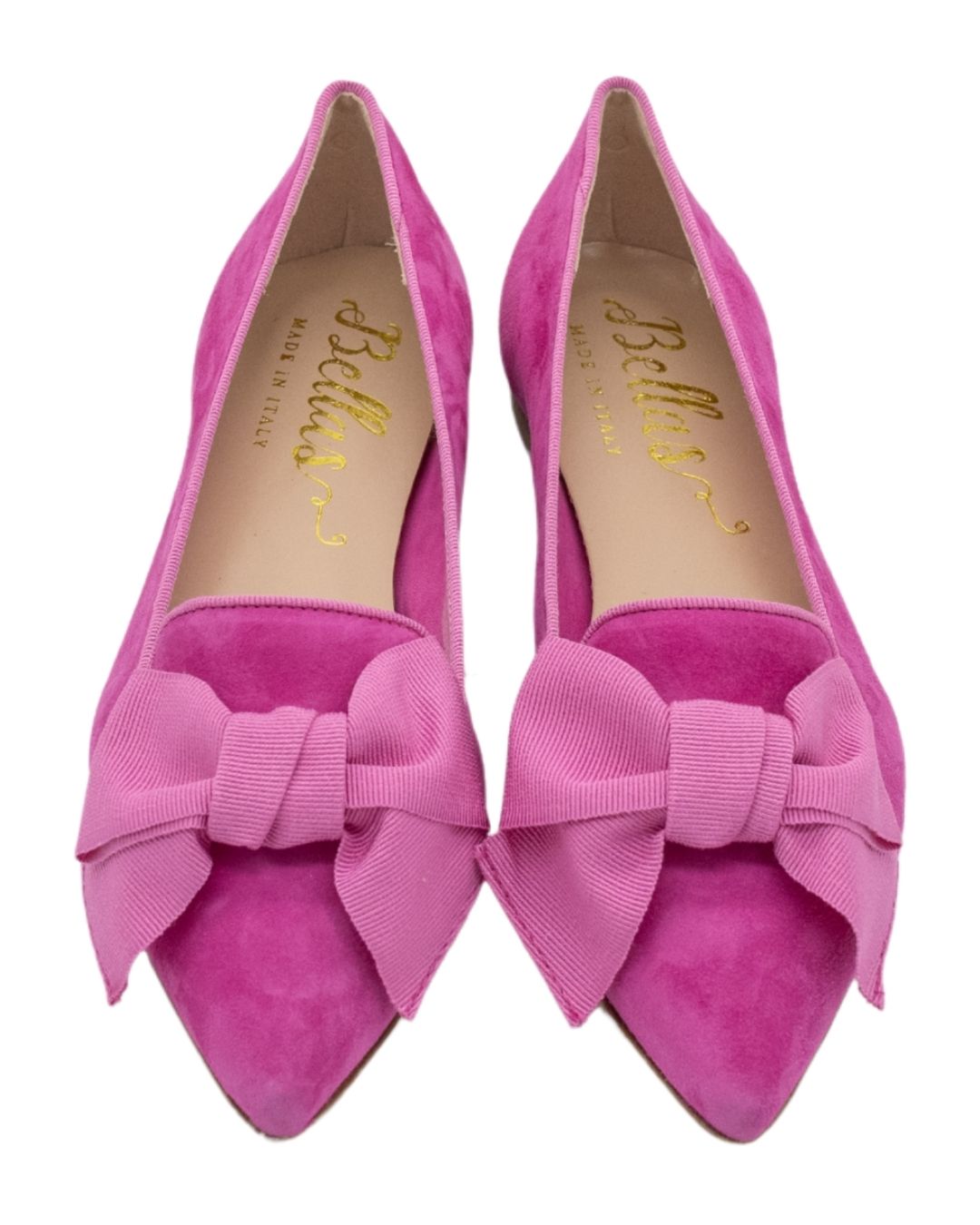Hot pink shocking bow loafer Pointy