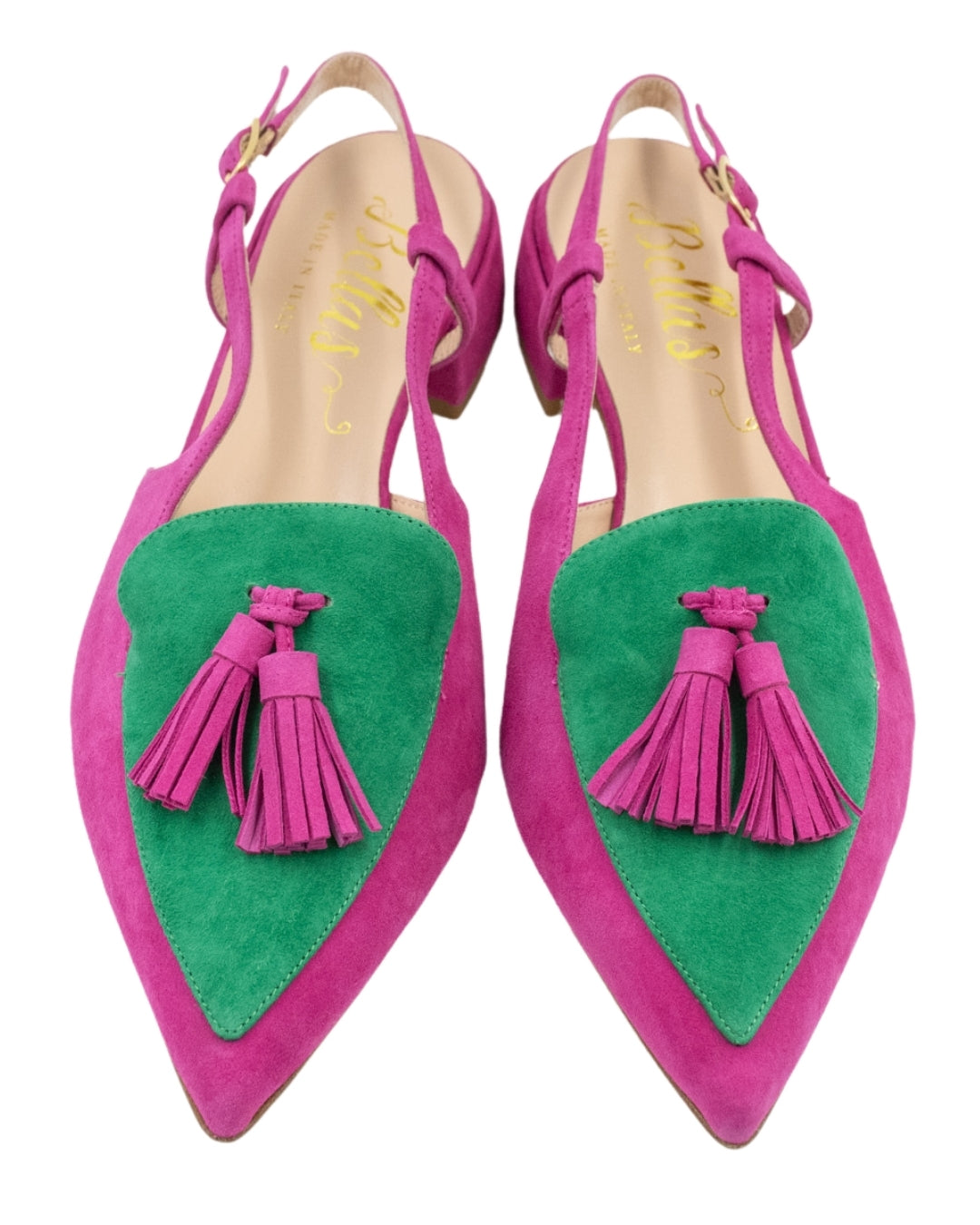 Hot Pink-Verde Estivo Tassel Slingback