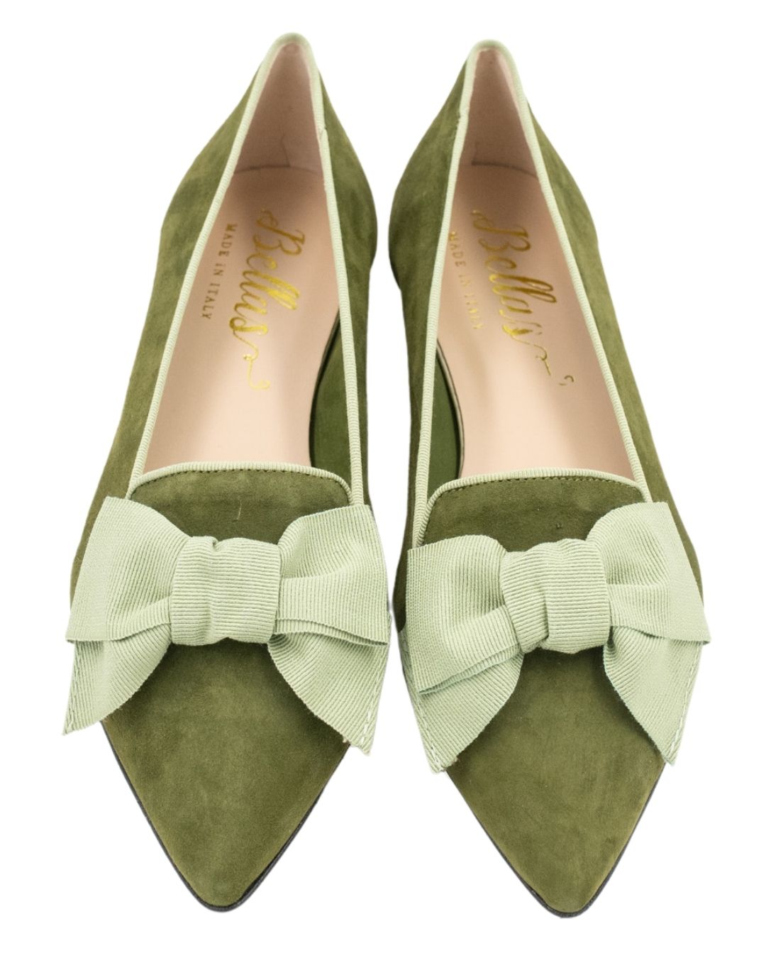 SHOOTINGSCHUH Khaki-Salvia Schleifenloafer Pointy 41