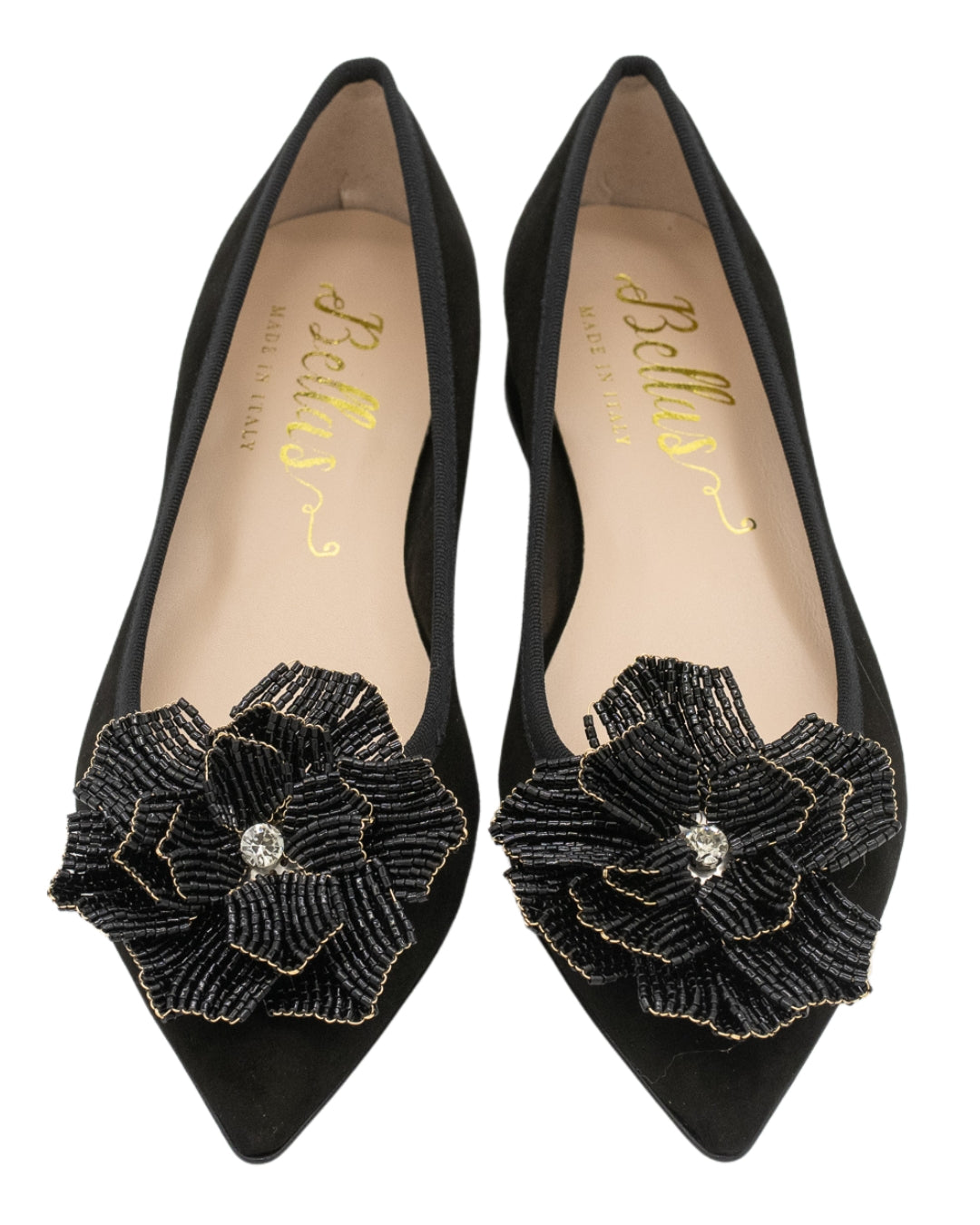 SHOOTINGSCHUH Nero Glitzer Fiore Pointy 41