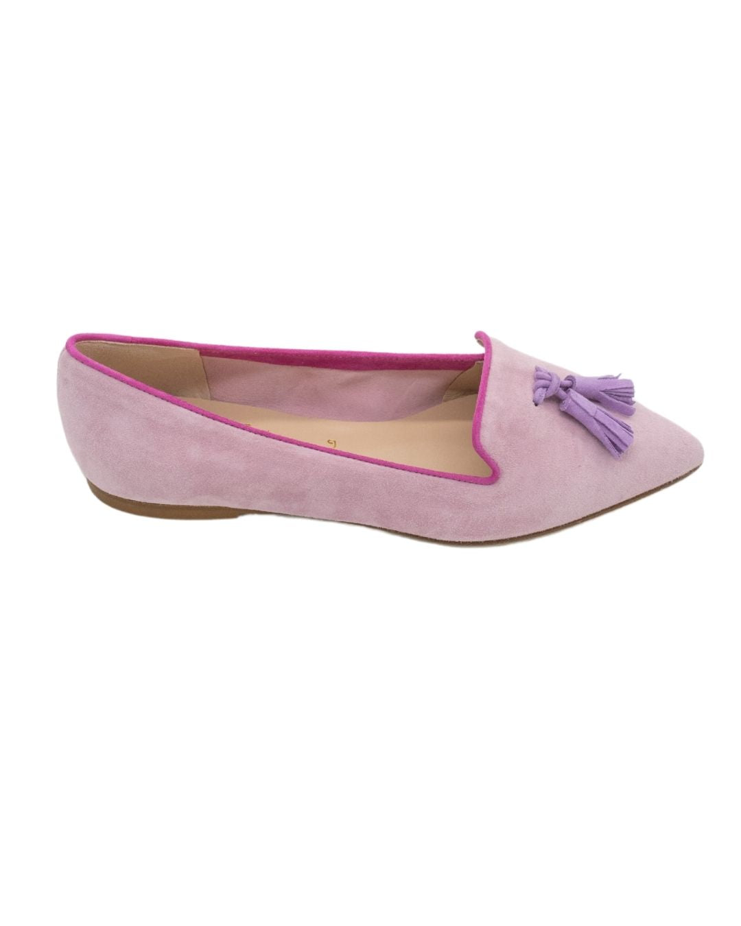 Pig Rose-Bouganville-Hot Pink Tasselloafer Pointy (kurzer Tassel)