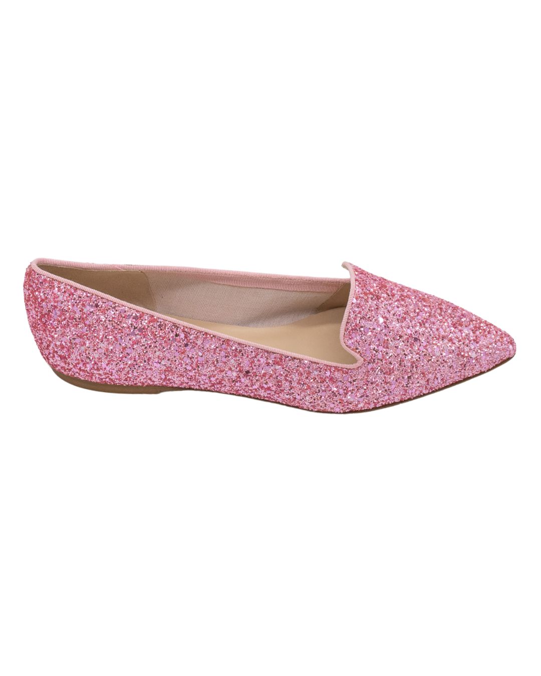 Pink Rosa Glitter Pointy Loafer