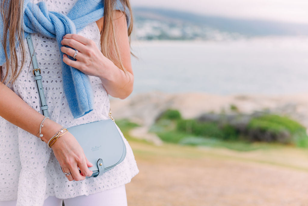 Aquamarine clutch