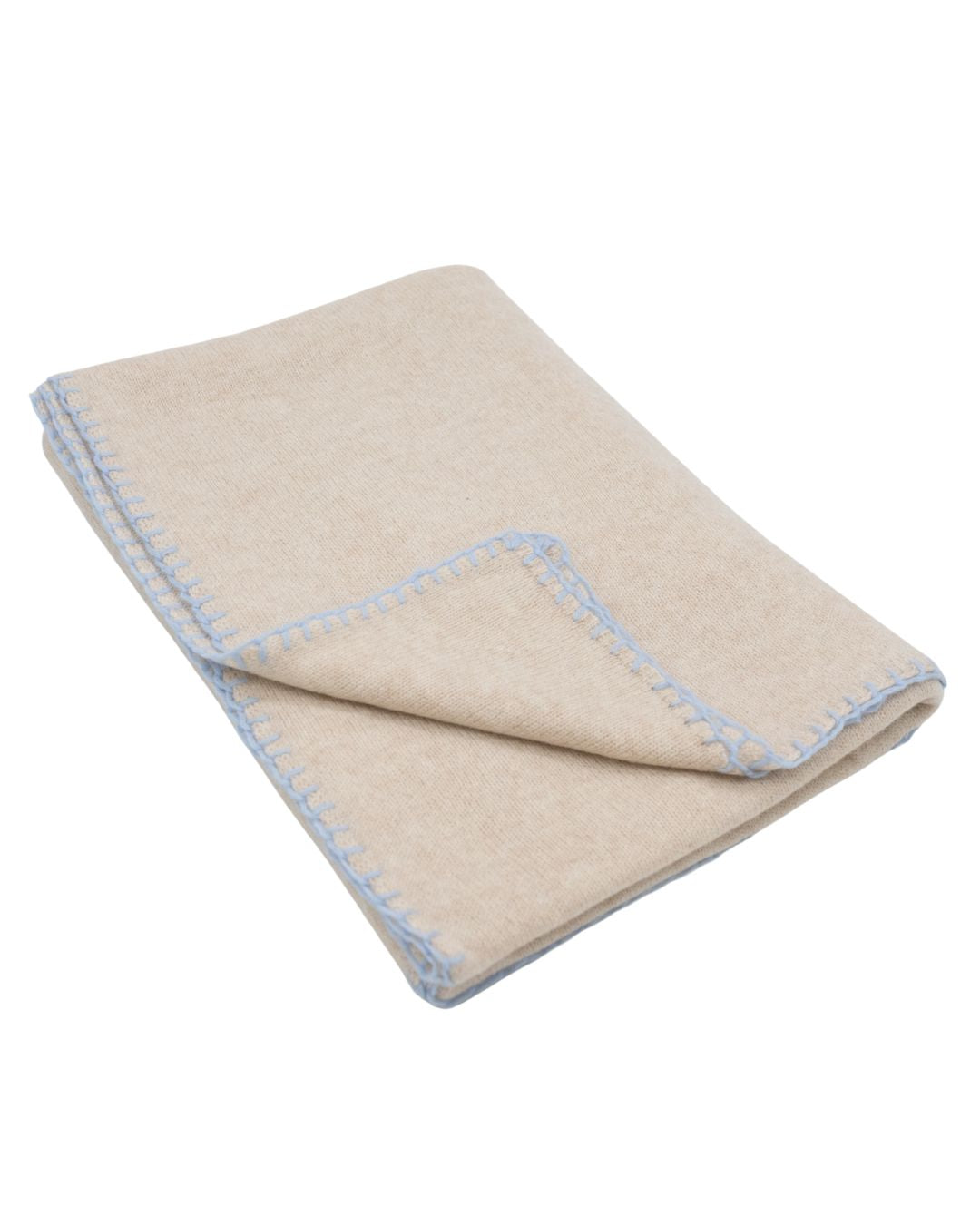 Sandstone-Dusty Blue Cashmere Schal