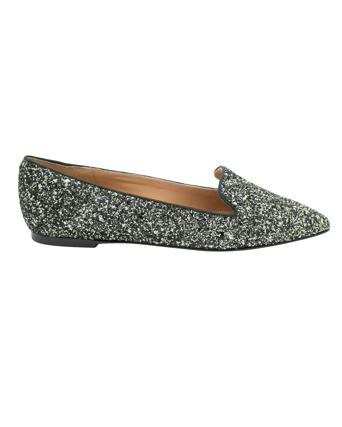 Verde Glitter Pointy Loafer