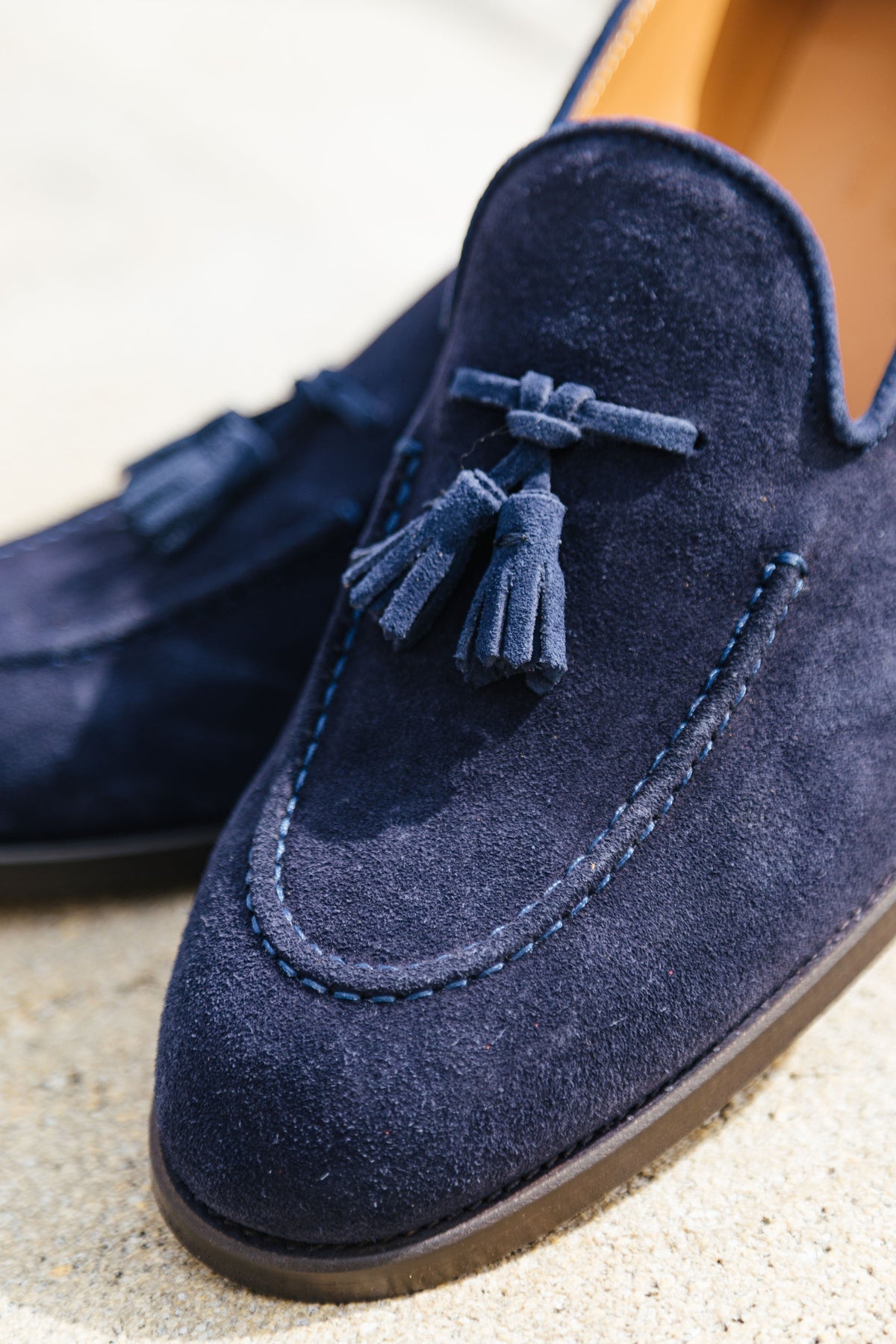 Herren Tasselloafer Blu New Flac