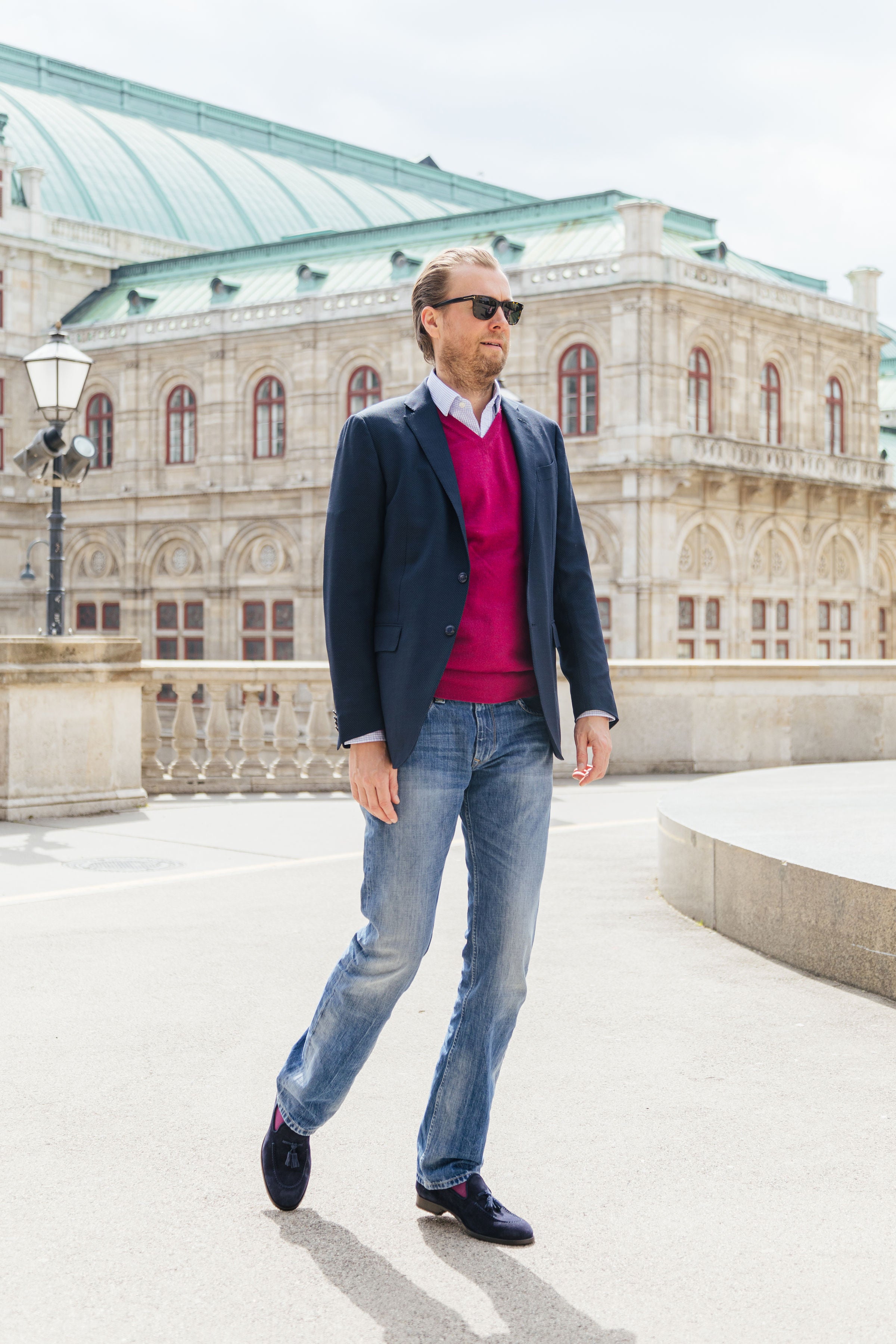 Herren Tasselloafer Blu New Flac