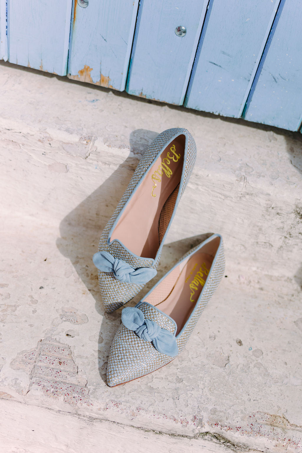 Jeans raffia bow loafer Pointy
