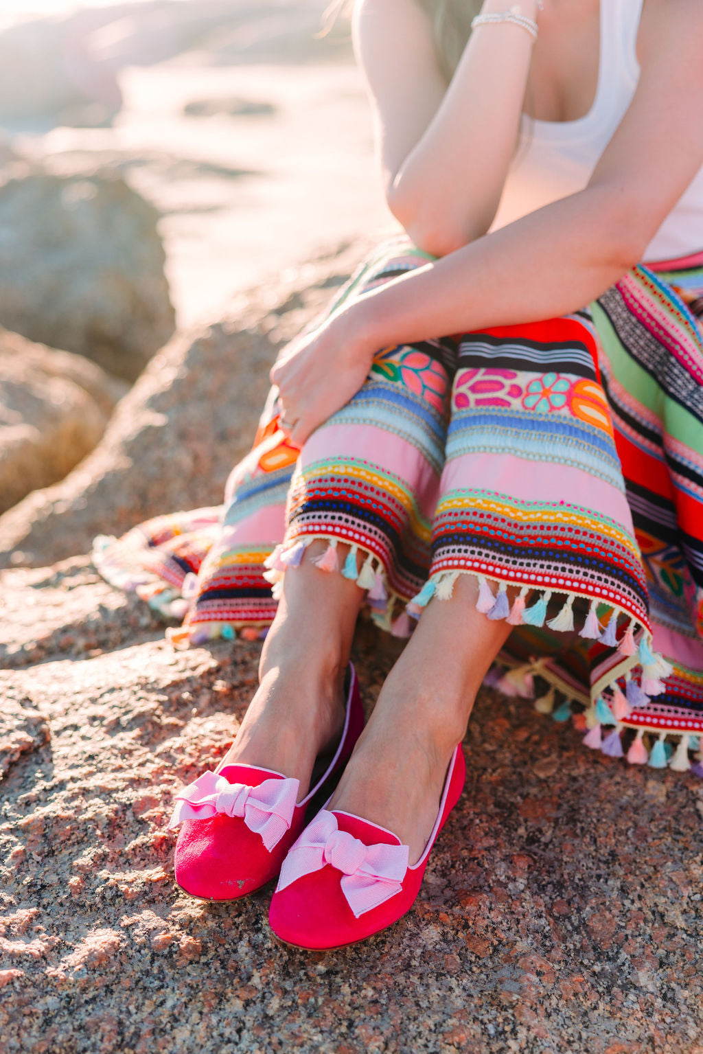 Fancy confetto bow loafers