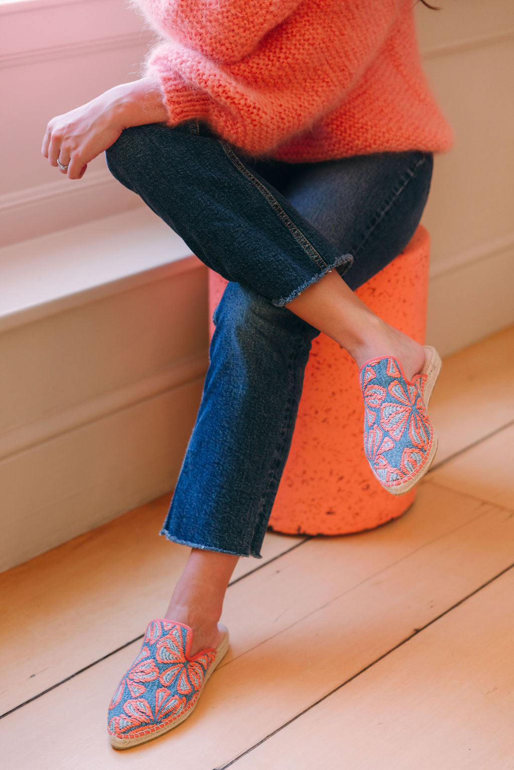 Coral Espadrilles Mules