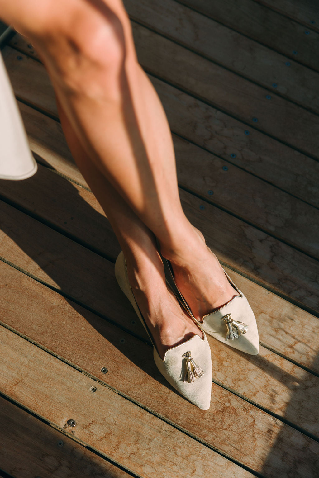 Crema-Berg Wash Platino Tassel Loafer Pointy (short tassel)