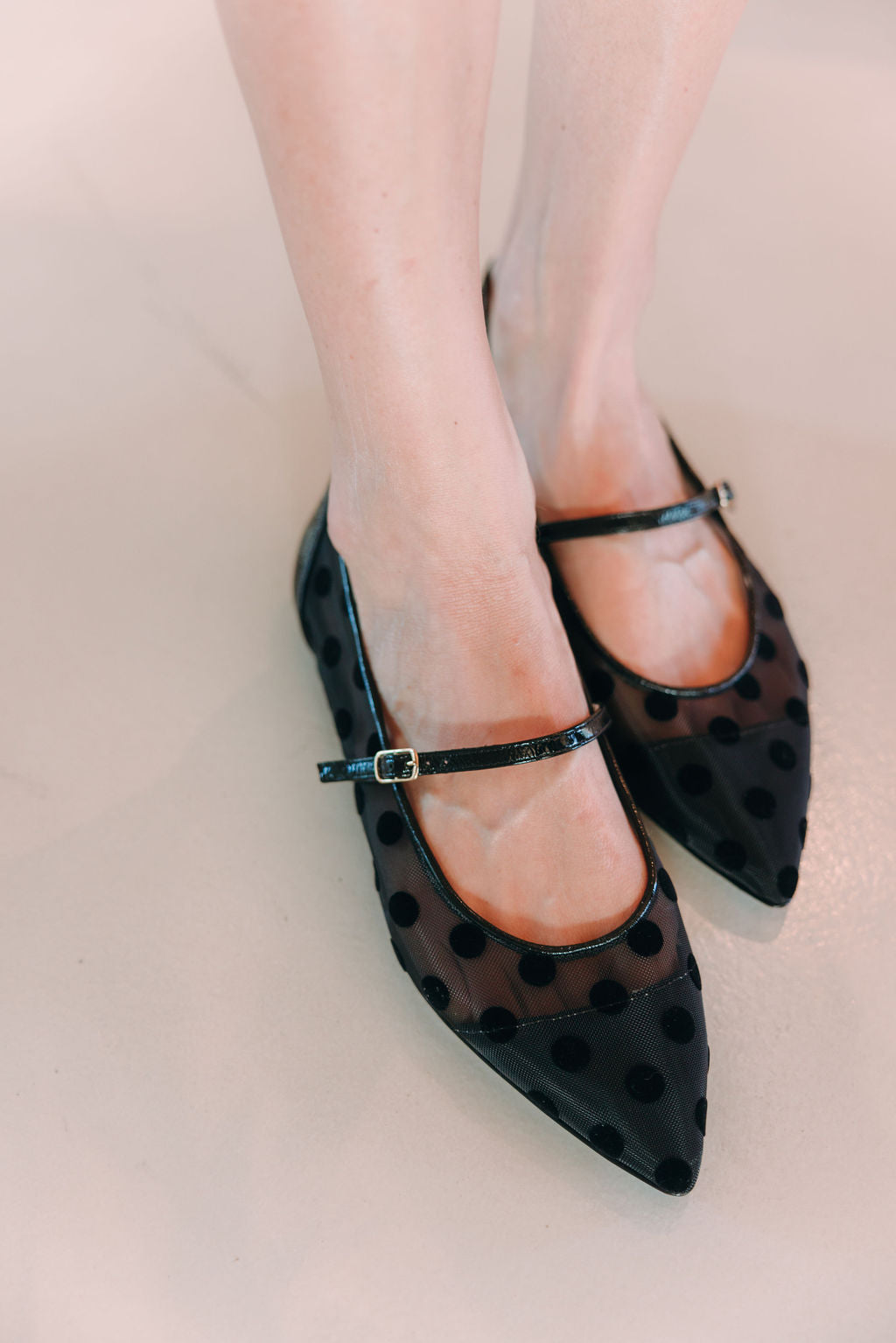 Nero Mesh Dot Mary Jane