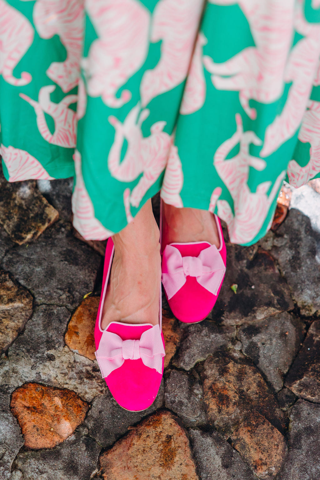 Fancy confetto bow loafers
