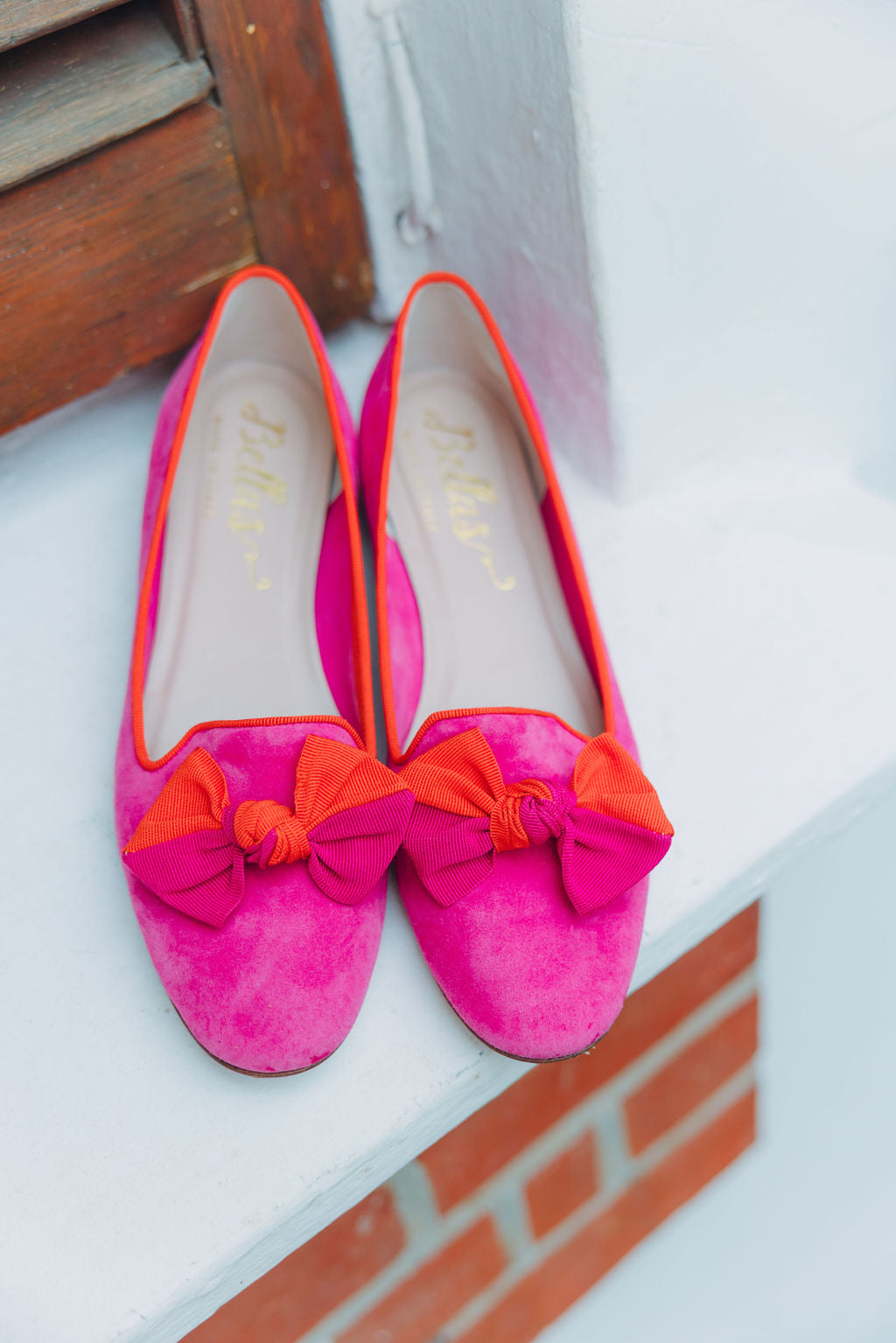 Hot Pink-Arancio Schleifenloafer