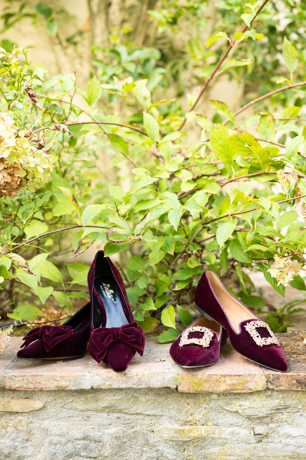 Rubino Velvet Schleifen Pumps
